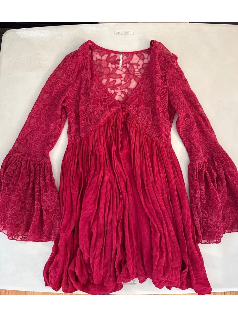 Free people, red lace dress size small